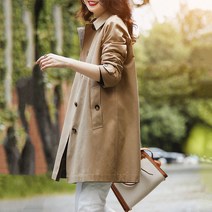 여성 트렌치 코트 여성 봄 가을 바바리 코트 간절기 빅사이즈 고급 바바리 코트 작은키 반 코트