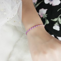 심플 길이조절 끈 팔찌 소원 커플 웨딩 액운 공예 꽃 행운 매듭