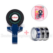 C101 다이모 라벨기 또각이 리필 테이프 3롤 세트, 다크 블루