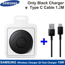 무선충전기 Samsung Qi Wireless Fast Charger 15W Quick For Galaxy S20 S21 S10 S9 S8 Plus Note Ultra Z, 02 Black Add Cable