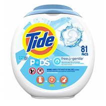 Tide 타이드 프리&젠틀 무향 민감성피부용 캡슐세제 81개 Unscented & Hypoallergenic