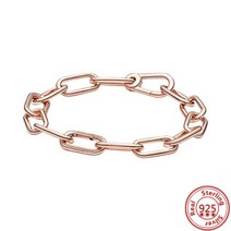 염주종류 정통 100% 925 스털링 실버 오리지널 스네이크 체인 하트 팔찌 & DIY 비드 럭셔리 미 쥬얼리, 03 GDL077_06 21cm
