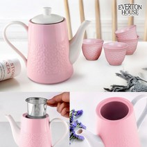 도자기 티포트 세트/다기세트/차거름망/4CUPS/주전자, 도자기티포트세트4CUPS(핑크)