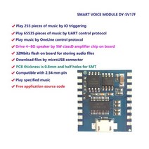 DY-SV17F 오디오 모듈 미니 MP3 플레이어 IO 트리거 USB 다운로드 플래시 음성 모듈