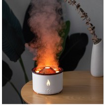 화산 가습기 불꽃 불멍 LED 무드등 통세척 선물, 화염투톤모델+리모컨
