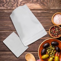 화이트무광 스탠드지퍼백 15X23+4.5 X 10개