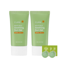 김정문알로에 큐어 아쿠아 마일드 수딩 선젤 50ml 2p + 2X 크림 3.5g x 2p + 클렌져 2ml x 3p, 9세트