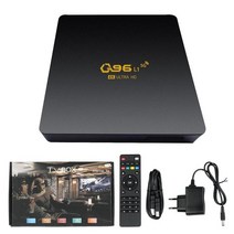 티비박스 스마트 미디어 플레이어 안드로이드용 TV 박스 4K 8GB Q96 L1 네트워크 셋톱 쿼드 코어 Wifi 비디오 게임, [08] 4GB 64GB US, 6.US  4GB 64GB