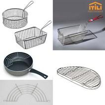 이딜리 튀김망 튀김 바스켓 트레이 건지기 채반 돈까스망, 1_국내산 후라이팬 튀김망 28cm