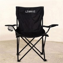 접이식 팔걸이 의자 (대형) 휴대용 의자 캠핑체어, 블랙