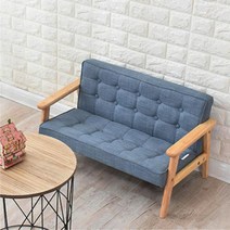 어린이집 유치원 패브릭 딥블루 원목 2인 어린이소파 키즈카페 어린이의자 인테리어, 소프트핑크 2인소파