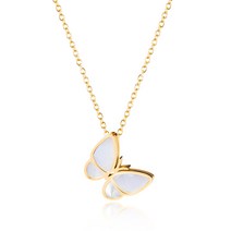 써지컬스틸 나비 목걸이 여 미니멀한 디자인 펜던트 인플루언서 심플 스테인리스 목걸이