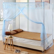 구매대행 플로어 스탠드 더블 모기장 1.5m 공주 바람 1.8m 침대 가정 학생041501j, 03. 레이크 블루