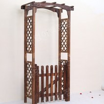 대문 게이트 화단 휀스 마당 조경 펜스 아치 문 방부목, (도어 열림 90cm) + 싱글 도어