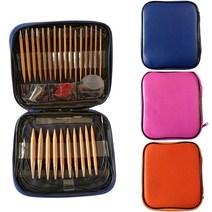 대나무 우드 조립식 초보 전문가용 대바늘 뜨개질 파, 핑크