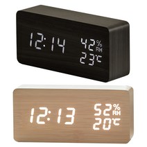 LED탁상시계 우드 온습도 무소음 탁상용 인테리어, 메이플