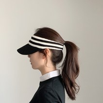 스트라이프 썬캡 썬바이저, 블랙