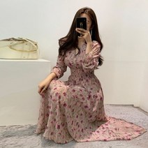 2023 써스데이 아일랜드 하라주쿠 스타일 원피스 꽃 드레스 꽃 쉬폰 옷 맥시 드레스 비치