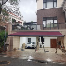 접이식 어닝 카페 햇빛가리개 옥상 테라스 비막이 차양막 그늘막, 패키지 설치 -7 미터 x 3.5 미터