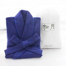 [송월타월] 송월 헤링본 목욕가운 네이비 + 더스트백, 사이즈:S