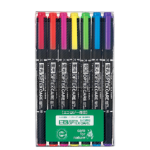 제브라] Optex Care 옵텍스 케어 형광펜/플라스틱 금속 비닐 등에도 사용 가능., 1세트, Optex Care 옵텍스 케어 형광펜7색