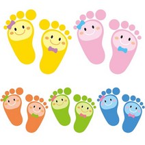질서안전지킴이 5색발바닥스티커 / 발바닥 스티커 5색 안전스티커, 분홍