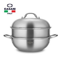 까사니 IH 더블 돔 웍 28cm 2단 찜통 전골 냄비 인덕션 하이라이트 곰솥 신혼 양수