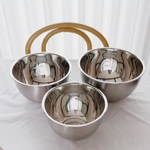 [안젤라스] 깊은 스텐 믹싱볼 U자형 3size (눈금이 있어 편리해요), 지름 22cm(2.5L)