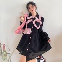 라이트 주름 레이스 라인 엠보싱 자카드 원피스
