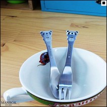 아담한크기 요거트스푼 피크닉용품 자주사용 행복판다티포크 과일티포크, 티포크
