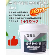 (1/1+1/2+2) 2in1녹 제거제 및 방청 페인트 친환경 금속 녹전환제 메탈녹제거제 부식 및 녹방지/방수 및 방습 [500g], 500g/개*2+2