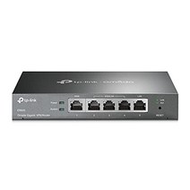 TP-LINK ER605 5포트 듀얼/다중 WAN VPN 라우터(최대 4기가비트 WAN 포트 매우 안전한 VPN Omada SDN 중앙 관리 지능형 모니터링 방화벽) 블랙 사무실 네트워크에 이상적 -13497, 하나의