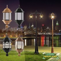 나눔조명 전기 가로등 주마 1등 2등 가로등 LED 정원등, 55_2구하향(블랙육각_ 기둥 1.7M)