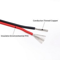 원룸공기청정기 5m10m20m UL2468 2 핀 전선 게이지 161824262830 AWG 주석 도금 구리 절연 PVC 연장 LED 스트립 케이블 172460, Red-Black_5 Meters | 24AWG