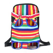 메쉬 개 캐리어 가방 야외 여행 배낭 통기성 휴대용 애완 동물 고양이에 대 한, XL 41x25CM, Rainbow