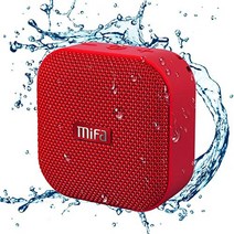 MIFA A1 미니 스피커 Bluetooth 진정한 무선 스테레오 15시간 재생 IP56 방수 및 방진 무선 스피커 3.5mm 오디오 입력(빨간색)-35299, 64GB 메모리 카드와 번들