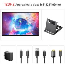 커브드 보조 노트북 듀얼 모니터 16 2.5K 144HZ 휴대용 게임 1610 1600 IPS HDR 컴퓨터 HDMI USB C 디스플레이 스위치 Xbox PS5 PC 전화용, [01] 16inch Stand, [05] EU 플러그