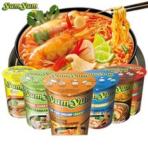 얌얌 태국 똠양꿍 컵라면 6종 모음 다양한 맛 70g x 12컵, 태국식그린커리맛