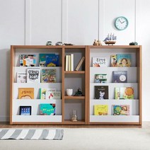 루니코 전면 책장 세트 책꽂이, 색상:그레이