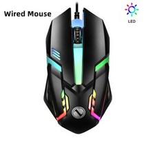 2.4Ghz 무선 마우스 게이머 컴퓨터 PC 게임용 USB 수신기 포함 윈도우 7/2000/XP/비스타 용 노트북 액세서리, 유선 버전