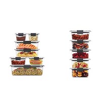 러버메이드 브릴리언스 수납 투명 누출 방지 식품 보관 반찬통 세트 미국 발송, 24 Pieces Total