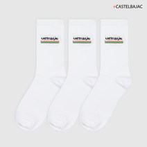 까스텔바작 비 프로 로고 크루삭스 화이트 S 3팩 CJDBPCRS-WH3, 단품