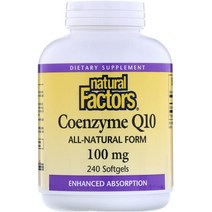 네추럴팩터스 코엔자임 Q10 올-내추럴 폼 100mg 소프트젤, 240개입, 1개, 240 소프트젤