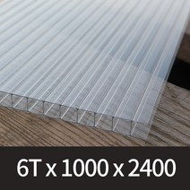 PC판 폴리카보네이트 복층PC판 렉산 6T/10T 1M x 2.4M(5장), 3. PC판 10T 1Mx2.4M(투명) (5장**), 5개