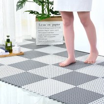봄햇살 다용도실바닥 베란다 세탁실 건식화장실 물빠짐 욕실미끄럼방지 매트 10장 20장, 1개, 그레이