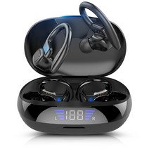 무선인이어 이어폰 블루투스 tws 스포츠 이어 후크 led 디스플레이 무선 헤드폰 hifi 스테레오 이어 버드 방수 헤드셋, q9j 총 색상