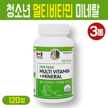 포틴 청소년 멀티 비타민 앤 미네랄 성장기 종합 영양제 칼슘 비타민D 마그네슘 아연 비타민B군 비오틴 셀레늄 주니어 초등 학생 중학생 고등 수험생 복합 기능식품, 3개