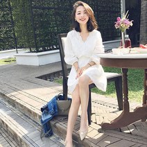 SAMARA 여름 여자 아일렛 원피스 펀칭 미니원피스 Tt2w4q