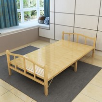 대나무 낮잠 원목 침대 평상 접이식 야외 침대 의자, 100x197cm 옅은 색