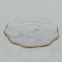 금 테두리 꽃잎 찻잔 받침 유리 티코스터 잔 받침
